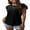 Black, variant on JWD Summer Ruffle Short Sleeve Knit Tunic Tops Shirts Tank Tee Blouse