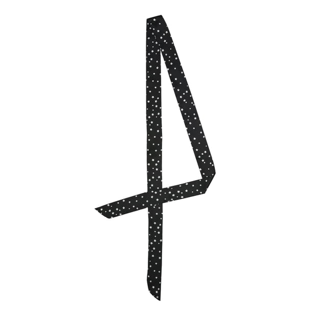 INSPIRAR CHIC Bufanda delgada con estampado de estrellas para mujeres, pañuelo para el cuello, envoltura para el cabello, negra