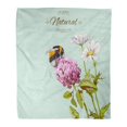 thumbnail image 1 of KDAGR Flannel Throw Blanket Natural Wild Flowers and Bumblebee Green for Products Honey Soft for Bed Sofa and Couch 50x60 Inches, 1 of 1