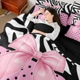 thumbnail image 4 of Castle Fairy Pink Bow Twin Bedding Sets,Black Polka Dots Bedding Comforter Set, 4 of 8
