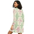thumbnail image 2 of FORMRS Womens Long Sleeve Nightgowns Crew Neck Sleep Shirt Soft Pajamas Sizes S-3XL, Beige Symmetrical Stars, 2 of 8