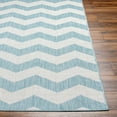 thumbnail image 4 of Boutique Rugs Cheri Blue Chevron Area Rug - Outdoor Safe - Thatch Light Blue, Steel, Dark Gray - 7'10" x 10', 4 of 9
