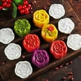 thumbnail image 3 of 50g Moon Cake Mold 6pcs 3D Flower Stamps Barrel Mooncake Hand Pressure Pastry Mould DIY Bakware, 3 of 12