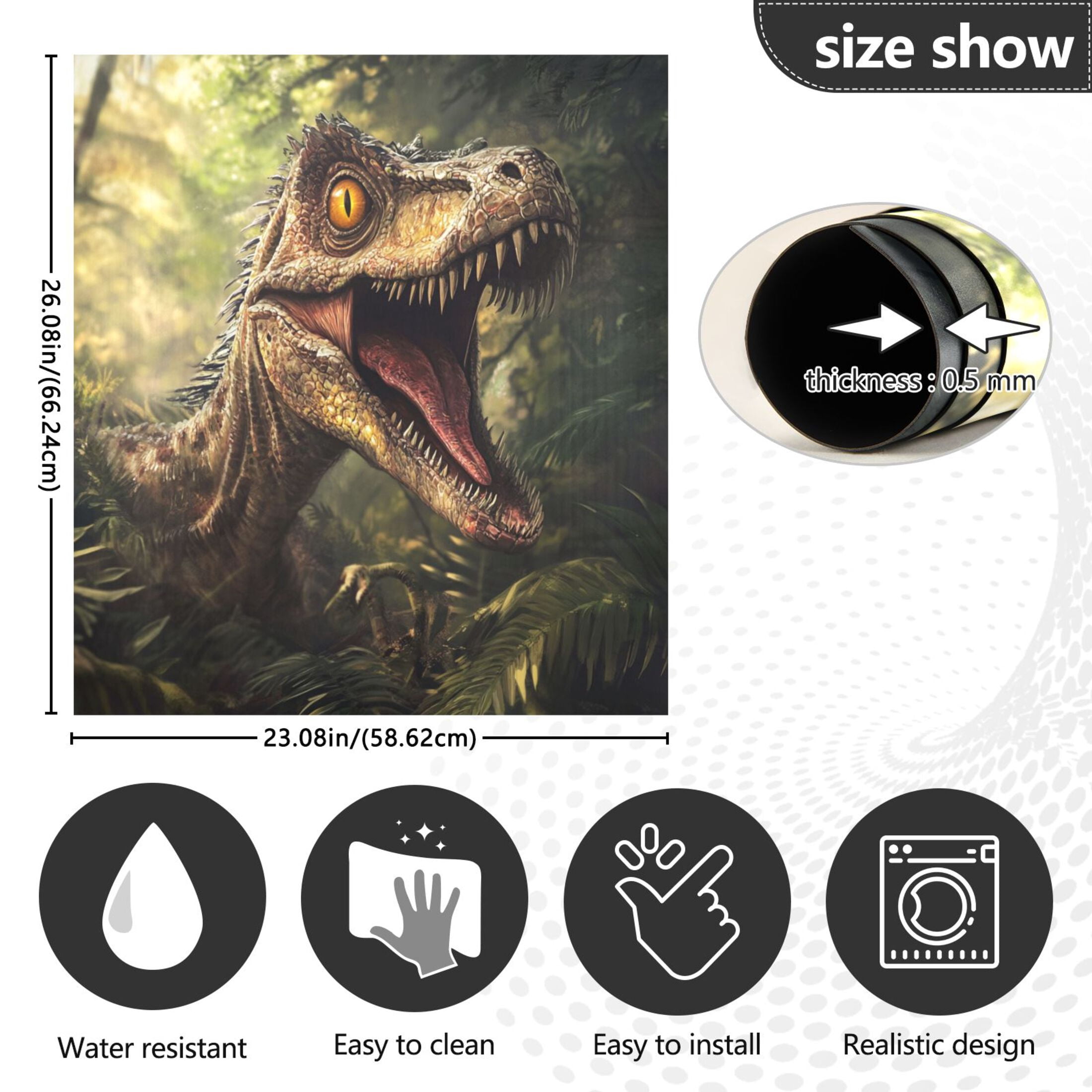 Dishwasher Magnetic Sticker 23x26 Inch Refrigerator Magnetic Sticker Washing Machine Magnetic Sticker Kitchen Panel Magnetic Sticker Home Decor Cool Big Head Dinosaur