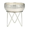 thumbnail image 6 of CosmoLiving by Cosmopolitan Silver Metal Campfire Scented Hammered 30 oz 3 Wick Candle with White Wax, 6 of 7