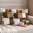 thumbnail image 3 of Pack of 2 Outdoor Pillow Covers 18x18 Inch Waterproof Brown Geometric Throw Pillow Covers,Decorative Couch Pillow Shams Protectors Vintage Oil Painting Contemporary Patio Pillowcases Cushion Covers, 3 of 8