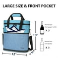 thumbnail image 6 of Tirrinia Wine Cooler bag - 3 Bottle Travel Insulated Padded Wine Carrier Tote Bag with Handle and Adjustable Shoulder Strap + Free Corkscrew, Blue, 6 of 7
