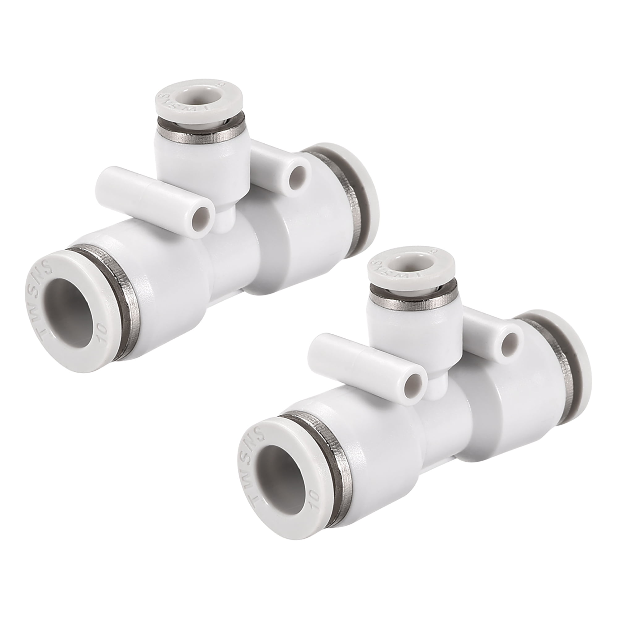 Plastic Tee Push To Connect Tube Fittings,10mm6mm od Push Lock White
