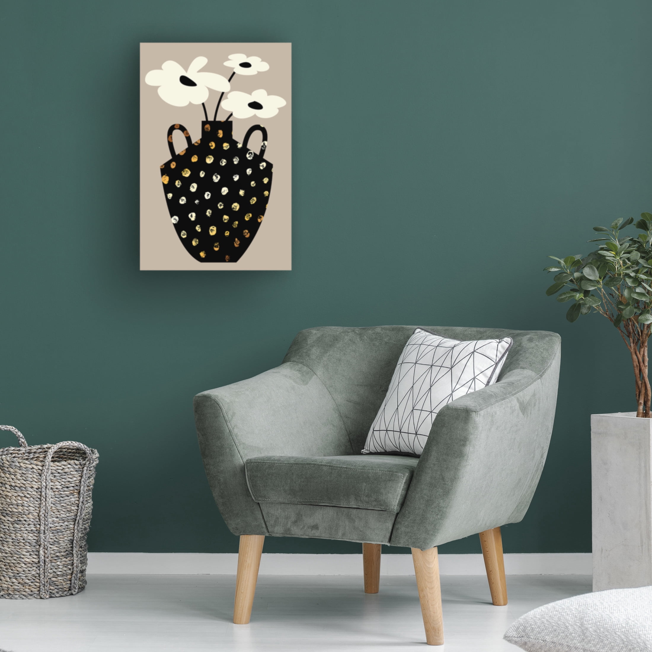 Canvas Wall Art - Incado 'Vase Floral II' Wall Art for Living Room, Bedroom, or Office Décor by Trademark Fine Art - 12 x 19 Inches