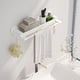 thumbnail image 1 of Toallero de baño de pared con estante de almacenamiento | Montaje adhesivo sin taladro | Organizador plegable de plástico blanco para toallas y artículos de tocador, 1 of 6