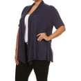 thumbnail image 3 of MOA Collection Women's Casual Open Front Short Sleeve Cardigan Made in USA, 3 of 4
