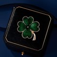 thumbnail image 5 of Lucky Clover Brooch Pins Four Leaf Lapel Pins Badge Shawl Clip Pins Dress Suit Tie Accessories for Women, 5 of 5
