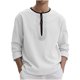thumbnail image 1 of pstuiky camisas de manga larga para hombre, Camisa informal de lino de manga larga para hombre, transpirable, con botones sueltos, cuello redondo, color sólido Tops casuales para hombres xl, 1 of 8