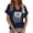 Navy, variant on Bainana Casual Tops For Women Cartoon Print Short Sleeve V Neck T Shirt Soft Breathable Ladies Everyday Wear Basic Tee Top Light Blue Size L