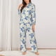 thumbnail image 2 of Balery Daisies Flowers Conjunto de Pijama con Estampado para Mujer, Conjunto de Dos Piezas con Manga Larga, Ropa de Dormir Suave con Bolsillos, Pijamas Cómodos-Large, 2 of 7
