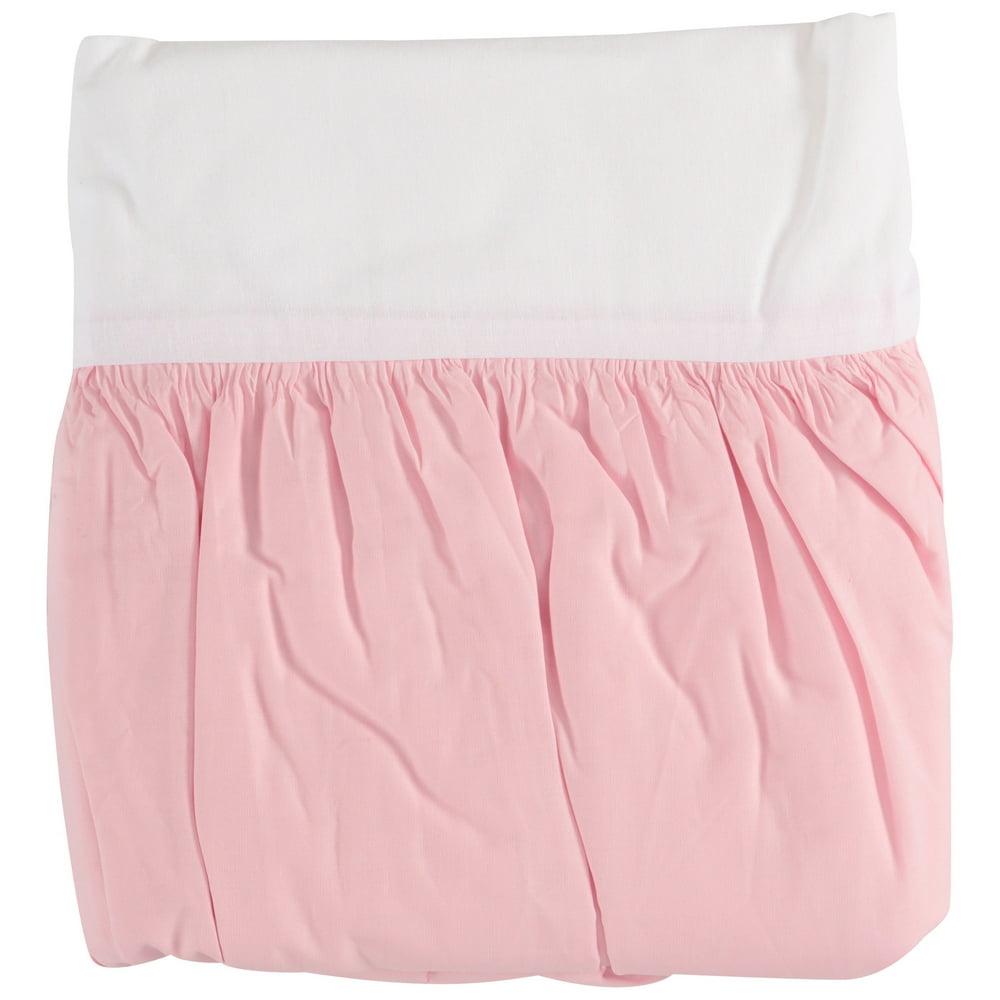 TL Care 100 Natural Cotton Percale Crib Bed Skirt, Pink, Soft