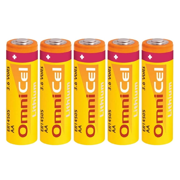 5x OmniCel ER14505 3.6V 2400mAh AA Lithium Button Top Battery Respirator MED