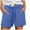 Blue, variant on Shorts for Women 2026 Summer Elastic Waist Drawstring Straight Leg Casual Beach Shorts Loungewear with Pockets