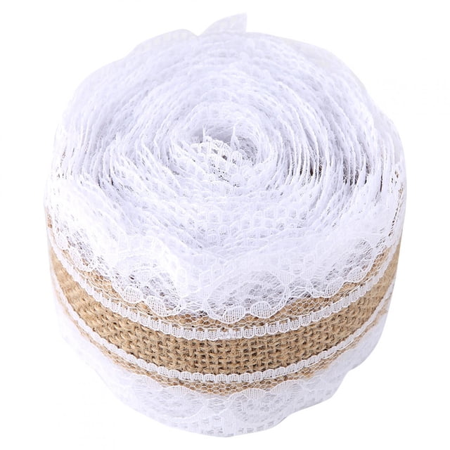 5 M/rollo De Cinta De Yute De Arpillera De Encaje Natural Decoración De Boda Para El Hogar