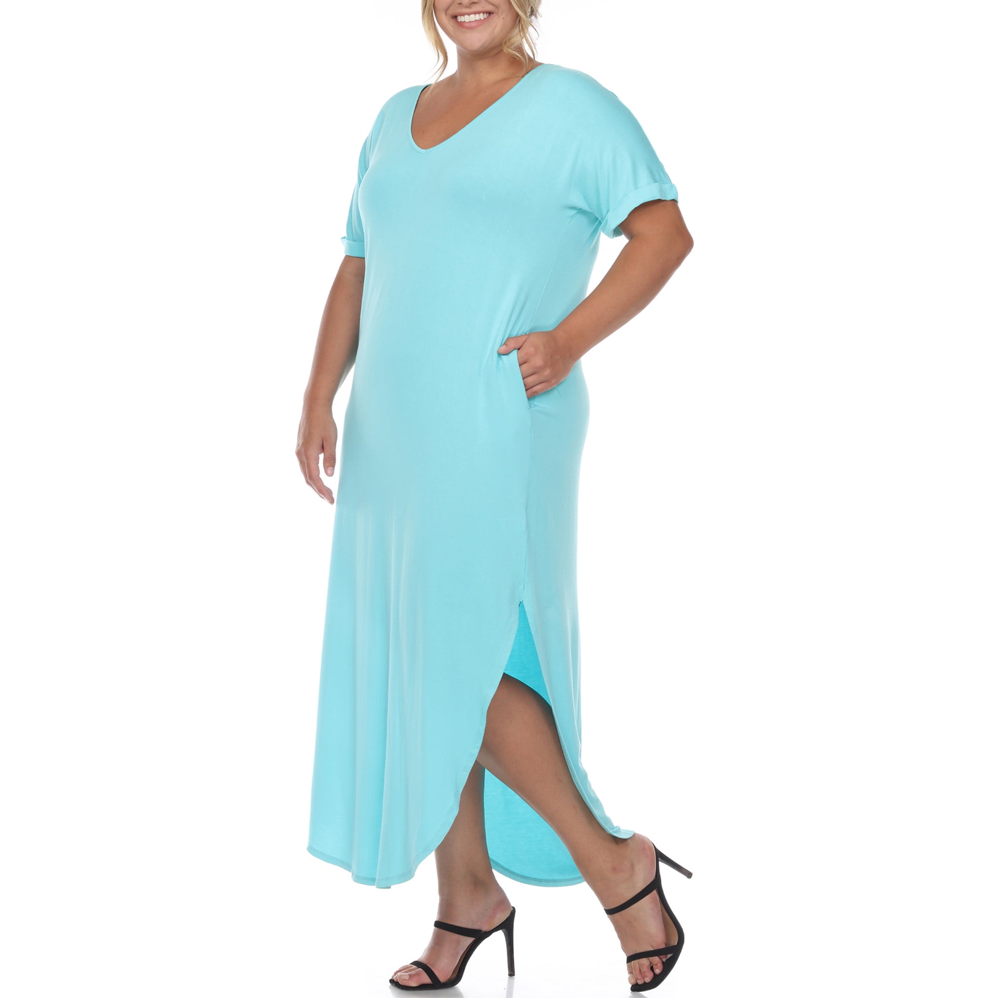 White Mark Short Sleeve Maxi Dress, Women's Plus