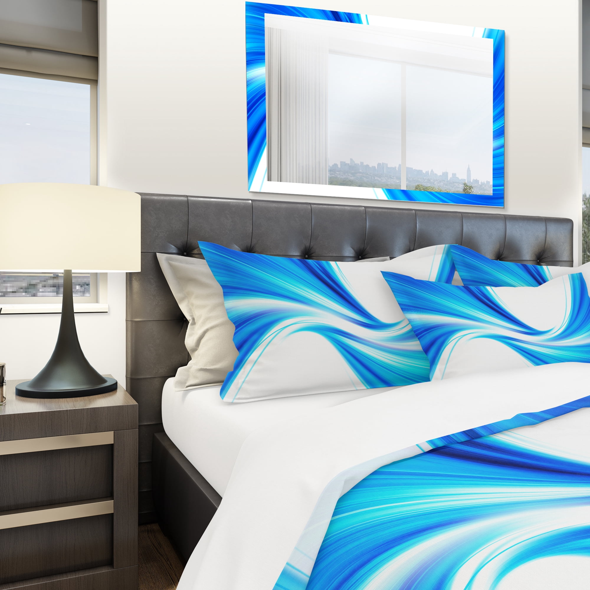 Designart 'Peaceful Blue Flowing Through' Modern & Contemporary Duvet Cover Set