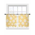 thumbnail image 2 of Sheer Curtains 45 Inches Long, White Yellow Daisy Light Filtering Window Curtains for Living Room/Bedroom, Spring Summer Floral Botanical Rod Pocket Voile Sheer Curtain Drapes, 52"W x 45"L, 2 Panels, 2 of 8
