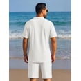 thumbnail image 6 of COOFANDY Men' 2 Pieces Short Set Casual Henley Shirt and Shorts Textured Summer Beach Vacation Outfits, 6 of 6