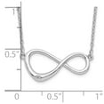 thumbnail image 3 of 925 Sterling Silver Cable Themed Necklace Chain White Ice 16 Inch Diamond Infinity Symbol 19 mm, 3 of 7
