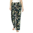 thumbnail image 2 of Lsque Watercolor Floral Print Women's Pajama Pants, Lounge Pant - Comfortable Home Wear,Elastic Waistband, Stylish Design-Small, 2 of 9