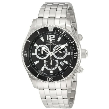 Invicta Men's Collection Swiss Chronograph Stainless Steel Date Black Dial Watch 0621