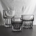 thumbnail image 5 of Clear Drinking Glasses, Stackable Striped Thick Glass Tumble for Water, Juice, Beverage, Milk, Coffee, Cocktail, 5 of 7