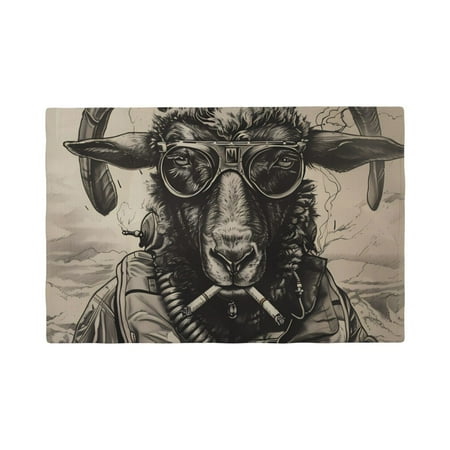 

Placemats Set of 4 / 6 Vintage Ram Pilot Placemats for Dining Table Indoor/Outdoors Heat Resistant Washable Placemats 18 x 12