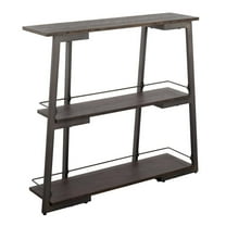 LumiSource Antique Steel, Espresso Bamboo Converge Bookcase