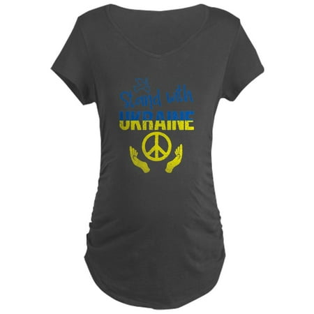 

CafePress - Support Ukraine I Stand With U Maternity T Shirt - Maternity Dark T-Shirt