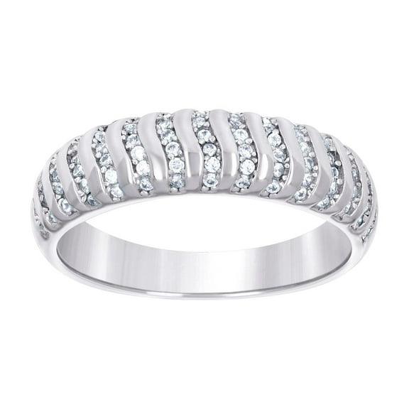 925 Sterling Silver Womens Cubic Zirconia Fashion Wedding Band Ring 5.5x5.5mm Wide Size 7 Wedding Band for Women and Men