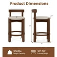thumbnail image 3 of Gymax 24'' Counter Height Bar Stools Set of 2 w/Backrests & Footrests for Kitchen, 3 of 8