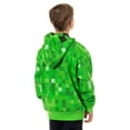 thumbnail image 3 of Minecraft Boys' I Am Creeper Allover Pixel Design Big Kids Full-Zip Hoodie with Rubber Creeper Zipper Pull, 3 of 5
