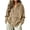 Khaki, variant on TFEOQRY Womens Velour Hoodie Sweatshirt with Kangaroo Pocket Button Henley Long Sleeve Loose Casual Fall Winter Top