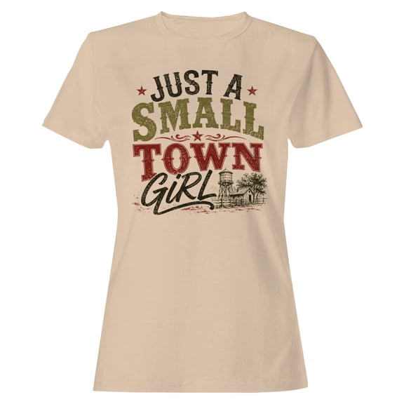 Smartprints Country Rustic - Small Town Girl Women's T-Shirt Natural, Cotton, S