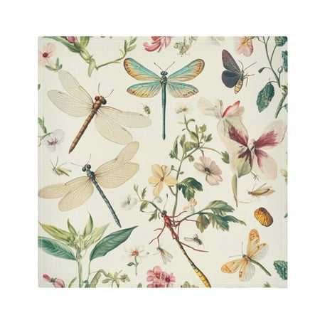 

WOBOGO Dragonfly Print Painting Cloth Napkins 6 Pieces Soft Elegant Touch Durable Absorbent Quick Drying for Elegant Dining