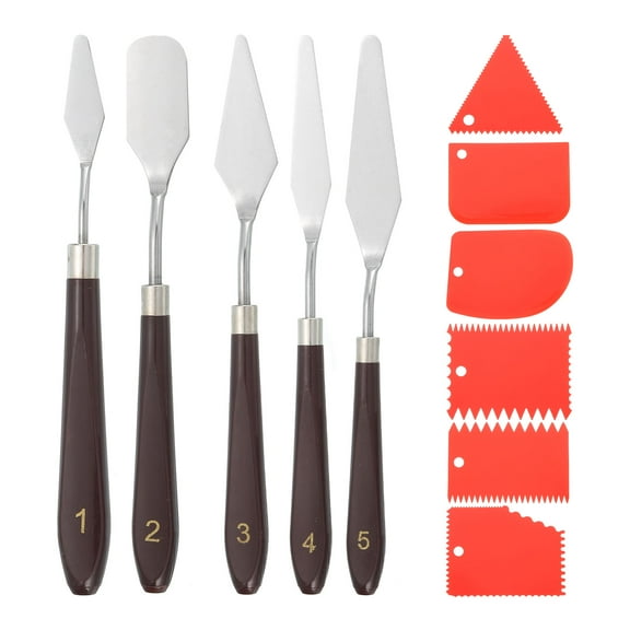 Uxcell Painting Knife Set, 11Pcs Palette Knife Scraper for Oil Painting and Acrylic Color Mixing
