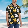 thumbnail image 5 of Daiia Lilies Flowers Hawaiian Shirt for Men Gentle Cotton Regular Short Sleeve Casual-Small, 5 of 9