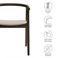 thumbnail image 4 of Side Dining Chair, White, Faux Leather, Wood, Bar Pub Cafe Bistro Dining Kitchen Hospitality Restaurant, Modern Contemporary, HB37944, 4 of 9