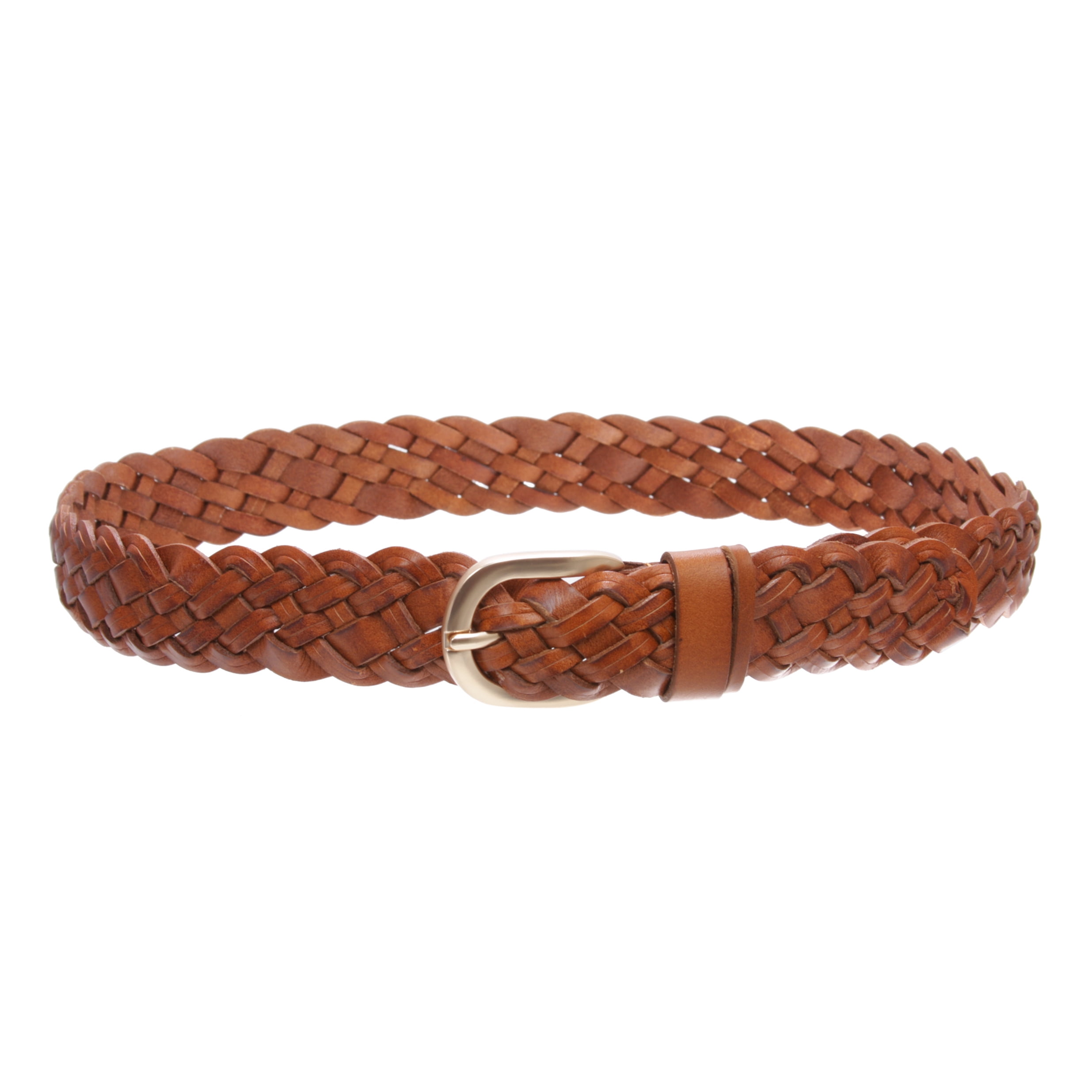 Women's 1 1/2" (38mm) Braided Woven Vintage Cowhide Full Grain Leather Belt