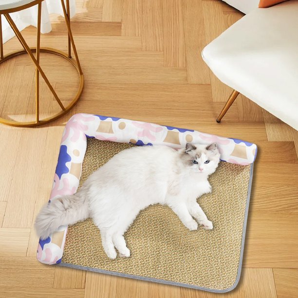 RKSTN Cat Bed Pet Mat Nest, Summer Cat Rattan Mat, Dog Mat Dog Nest Cooling Bed Anti-Skid Moisture-Proof Pet Supplies C