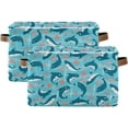thumbnail image 2 of Cute Sharks Storage Basket, Durable Canvas Organizer With Handles Large Collapsible Storage Bins Boxes for Home Office - 1 Pack Home Decor, 2 of 7