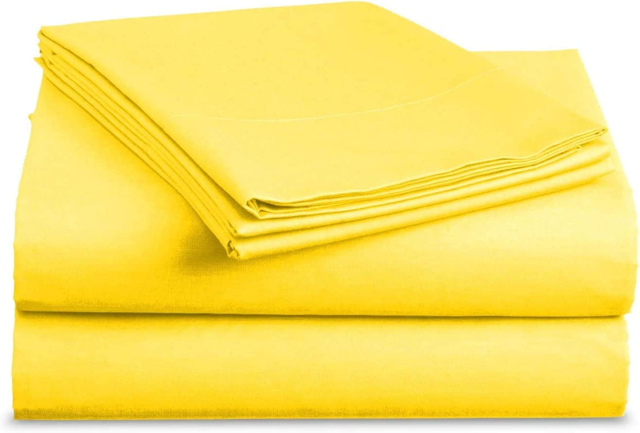 Alive Pixels Bed Skirt Yellow Solid 100 Percent Cotton 1Pc Bed Skirt