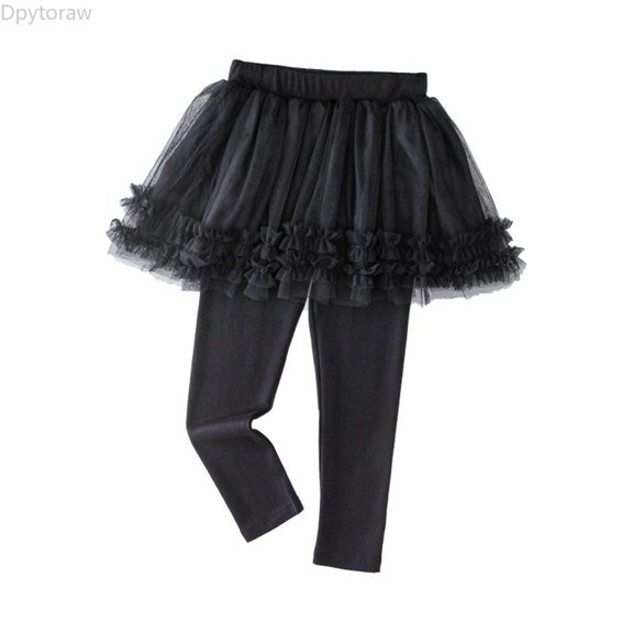 Dpytoraw Little Girls Footless Leggings With Tutu Ruffle Skirt Stretchy Cotton Pantskirt Girls Tulle Dresses Size 2-3 Years