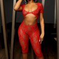 thumbnail image 1 of Gspmoly Shorts Short pour Femme, Combishort d'Été Décontracté en Dentelle Respirante Uni pour Femme, de Randonnée pour Femme, Cadeaux de Vacances Rouge P, 1 of 8