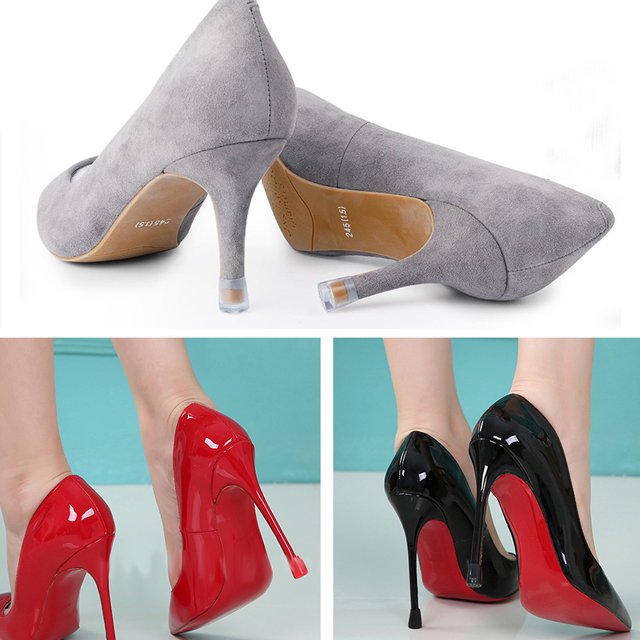 Ensemble de 10 Paires de Butées à Talons Hauts, Butée Antidérapante pour Chaussures, Kit de Protection de Talon en PVC, Accessoires pour Chaussures, Noir, P